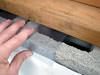 Clear plastic vapor barrier covering for block walls in Jackson, Meridian, Brandon