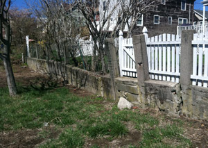 a retaining wall installed in New Orleans