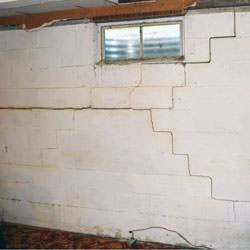 Bowing foundation walls in danger of failure in Forest