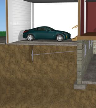 Graphic depiction of a street creep repair in a Yazoo City home