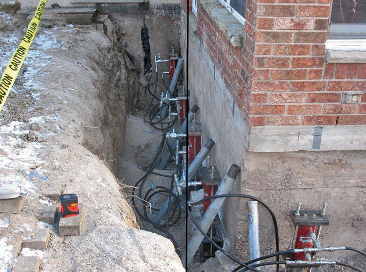 Foundation push piers installed