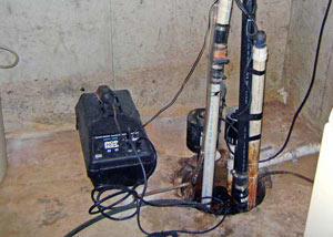 Pedestal sump pump system installed in a home in Metairie